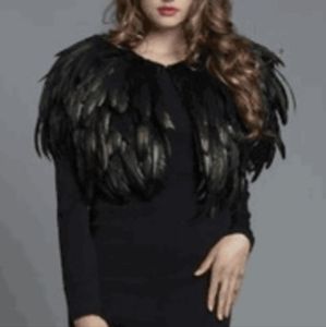 Feather emerald iridescent bolero